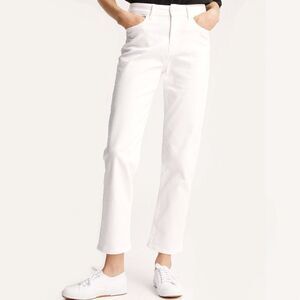 A.L.C Women's White Belt Looped Denham Bardot Straight Leg Jeans Size 12